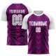 Benutzerdefiniertes lila-weißes Sublimations-Fußballtrikot Benutzerdefiniertes lila-weißes Sublimations-Fußballtrikot