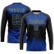 Benutzerdefiniertes schwarzes, schwarz-königliches Sublimations-Fußballtrikot Benutzerdefiniertes schwarzes, schwarz-königliches Sublimations-Fußballtrikot