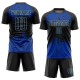 Benutzerdefiniertes schwarzes, schwarz-königliches Sublimations-Fußballtrikot Benutzerdefiniertes schwarzes, schwarz-königliches Sublimations-Fußballtrikot