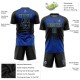 Benutzerdefiniertes schwarzes, schwarz-königliches Sublimations-Fußballtrikot Benutzerdefiniertes schwarzes, schwarz-königliches Sublimations-Fußballtrikot