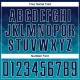 Individuelles Fußballtrikot mit Sublimationsdruck, Marineblau und Weiß Individuelles Fußballtrikot mit Sublimationsdruck, Marineblau und Weiß